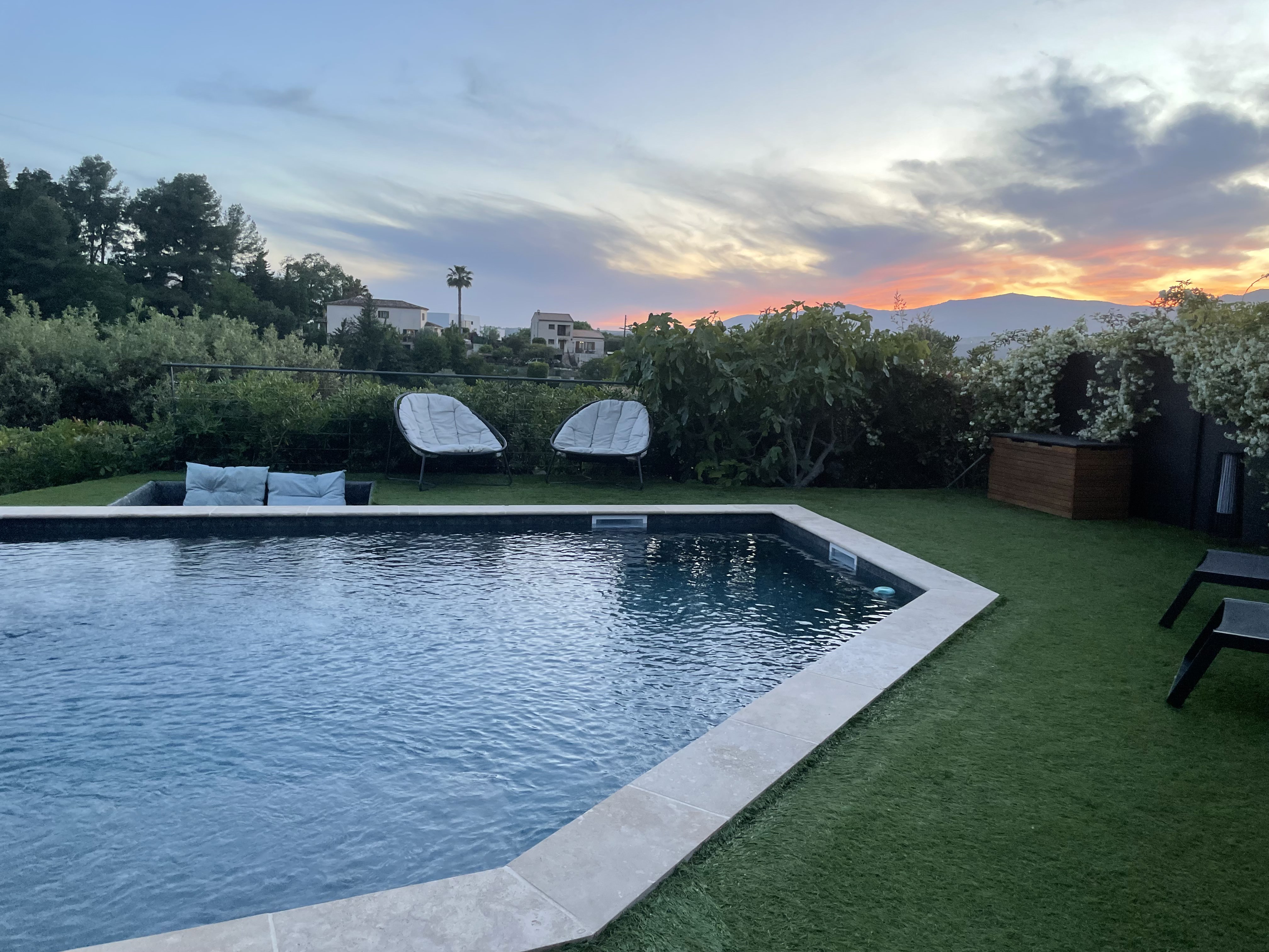 Coucher de soleil depuis la villa